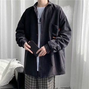 大码衬衫男长袖男士港风宽松胖子加肥加大青少年加大码 C8025图片