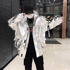 【2025春夏】骚男hiphop舞台装演出PU皮夹克外套潮牌KK200P125，男装夹克，星座1114（原A254）
