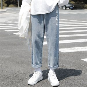 牛仔裤男潮牌宽松潮流直筒秋季韩版休闲阔腿裤长裤子1119图片