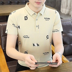 25013-P35春季休闲时尚T恤男短袖打底衫商务休闲修身翻领POLO衫，男装T恤，电商D310B-1