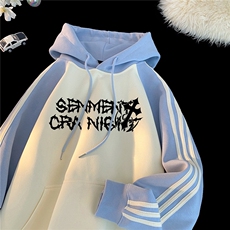 高品质！全棉重磅400克三条杠撞色印花连帽卫衣RH1207p63控98，男装卫衣，星座610B-1