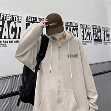 2023春季新款重磅大码麂皮绒连帽开衫夹克XZ301D-4-BK44-P65，男装夹克，电商B251A(原星座301D-4)