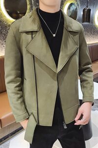 春款店主风高品质麂皮绒翻领夹克韩版男微阔外套 BX003-P135控178图片