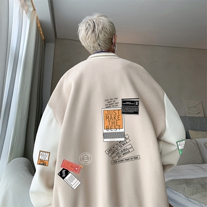 摇粒绒棒球服男大码开衫卫衣男夹克BF86121-P65图片
