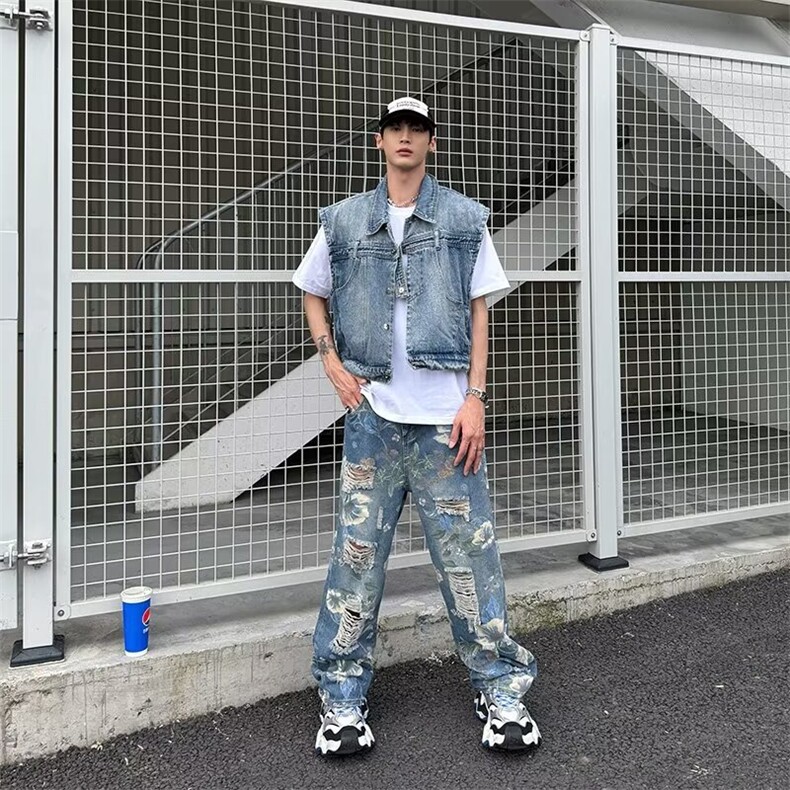2024美式牛仔裤男款直筒长裤潮A257P53,男装牛仔裤,星座1116-2
