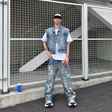 2024美式牛仔裤男款直筒长裤潮A257P53，男装牛仔裤，星座1116-2