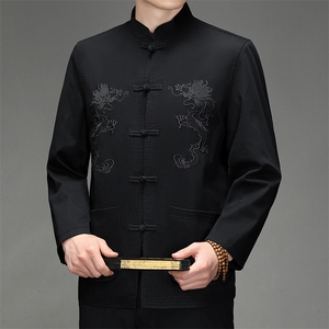 春季中老年男士唐装夹克风男装中山装盘扣外套HL2302-P105图片