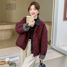 韩版气质牛仔拼接轻薄款棉服女2025冬季新款显瘦加厚短款棉衣棉袄，女装棉衣/棉服，C位