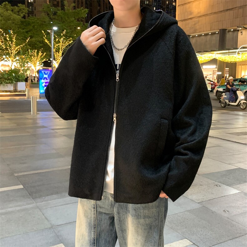 夜景光版二开防羊绒蝙蝠袖连帽大衣男士外套上衣A406JK2563P90,男装毛呢大衣,星座309（原A406）