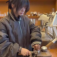 美式复古水墨画双面穿夹克棉服男女冬季设计感加厚bomber棉衣外套，男装夹克，星座1210-1