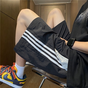 夏季新款冰丝透气三条杠潮流宽松速干短裤B315-K24186-特p25控48图片