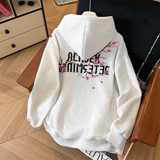 万针刺绣结构设计重磅秋冬全棉高品质美式高街连帽卫衣外套Y7701，女装短外套，电商A486-1