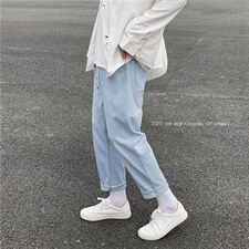 春秋牛仔裤修身直筒韩版潮流百搭休闲裤子男生微弹九分裤K931-p35图片