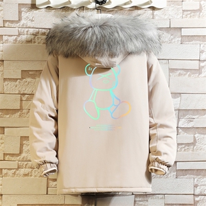 MM48139-P130 冬季大毛领衣男士大码加厚袄男服 砖墙图片