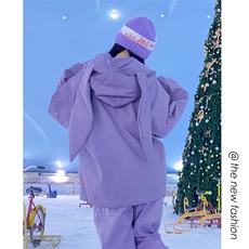 防风防水兔耳半拉链保暖滑雪服男女银狐绒防寒外套M38-P125控178，男装棉衣，电商A001