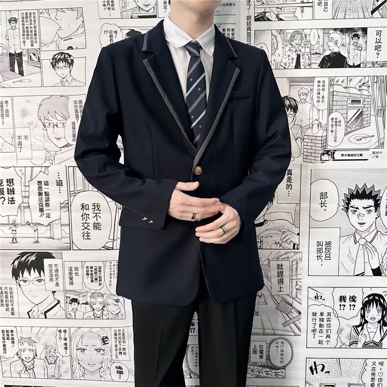 学院风制服dk男生西装套装初中高中休闲西服成人礼毕业班服外套潮,男装西服,四季星座505
