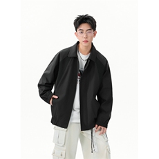 美式撞色罗纹翻领夹克cleanfit哈灵顿设计潮牌外套504-W624-特P60，男装夹克，星座504