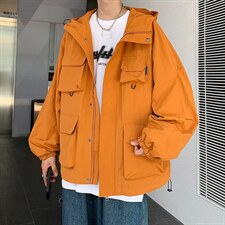 2023春秋机能冲锋衣外套新款韩版宽松工装连帽夹克风衣W5570-P58，男装夹克，星座512-2