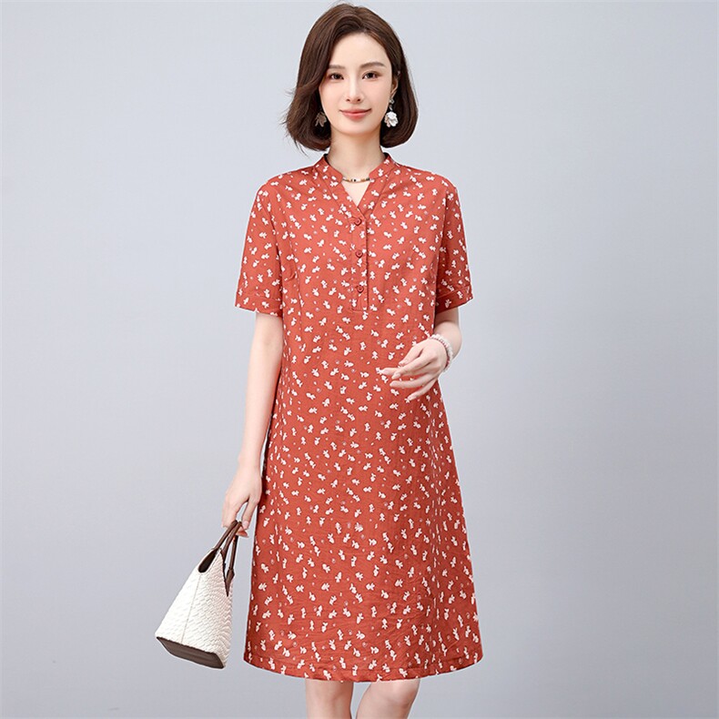 2025夏装新款简约时尚碎花连衣裙,女装连衣裙,阿丹