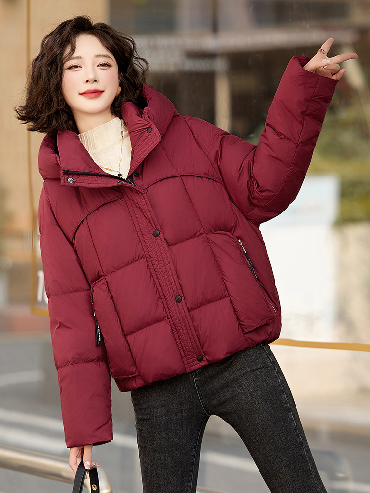 新年款现货白鸭绒短款羽绒服女冬季2024年新款高级感时尚小个子,女装羽绒服,韩然一族
