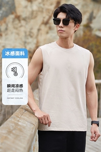 港风冰感无袖T恤宽松百搭纯色设计感圆领背心TC3164-P20图片