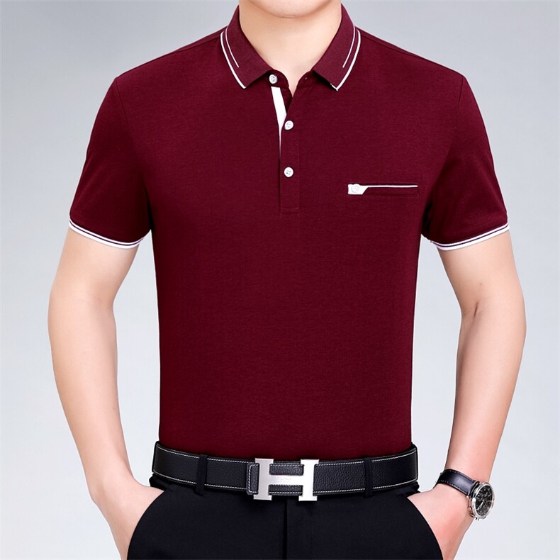 爸爸夏装短袖棉t恤中老年人男装夏季上衣中年男士polo衫夏天衣服图片