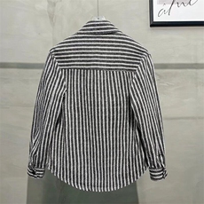 D311-P56男士早秋款条纹衬衫潮流轻奢百搭常规帅气翻领时尚外套，男装衬衫，星座603-2
