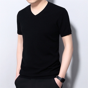 CM18013钱塘2020-2中青年男士时尚休闲帅气潮流短袖羊毛衫P117图片