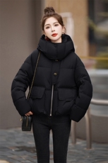 红时尚中长款羽绒服女2024冬季新款韩系宽松加厚白鸭绒外套，女装羽绒服，艾尚靓装
