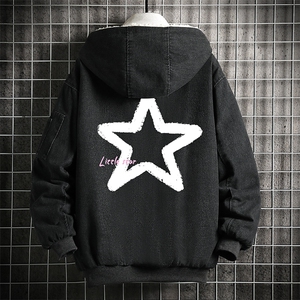 牛仔外套男大码加厚加绒衣男羊羔毛服男 NM53286-P140  网格图片