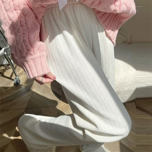 雪尼尔阔腿裤女秋冬2025年高腰垂感加绒加厚直筒裤218-8KZ978P50图片