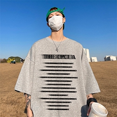 抖音得物二开现货供应220克夏装重磅美式高街宽松短袖t恤MT95，男装T恤，电商A486-1