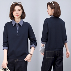 现货假两件卫衣，女装卫衣/绒衫，希欧阁