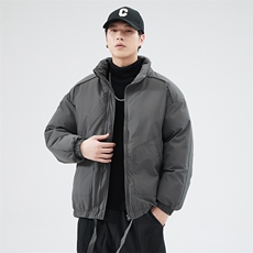 现货冬季美式休闲加厚雪山外套夹克立领纯色三防户外工装棉服，男装夹克，电商A486-1
