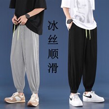 2023夏季薄款冰丝休闲裤男宽松运动裤2011-特批32，男装休闲裤，星座718-1