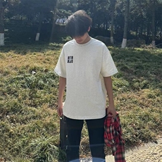 万针全刺绣工艺抖音得物高品质260克重磅纯棉双纱美式高街短袖T恤，男装T恤，电商A486