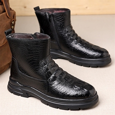 冬季男士棉鞋真皮高帮休闲男鞋保暖羊毛短靴雪地靴男，男鞋雪地靴，电商A223