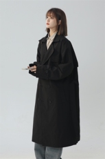 FY9081/P80春装新款中性风风衣外套男韩版中长款双排扣过膝上衣，女装风衣，电商A141