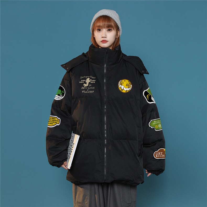 中性22冬季新款时尚潮流炸街保暖连帽棉衣MY221P115控158,男装棉衣,A247A