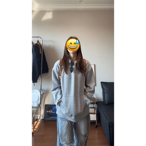 抖音得物二开 26春装美式高街宽松结构螺纹拼接连帽卫衣外套X087图片