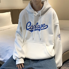 现货华夫格卫衣春季潮牌2022刺绣男潮流ins连帽上衣W2610-P33，男装卫衣，星座512-2