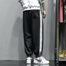2021春秋款灰墙灰色宽松休闲印花秋季九分裤A061-K709-P50，男装休闲裤，电商A061