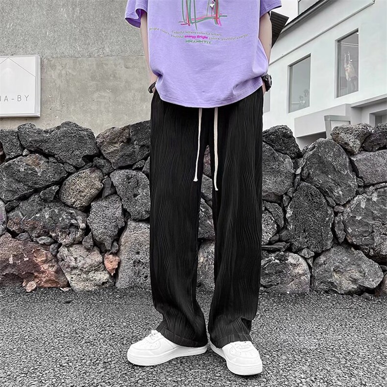 男春季潮流时尚休闲长裤波浪纹冰丝裤M230P36,男装休闲裤,星座1116-2