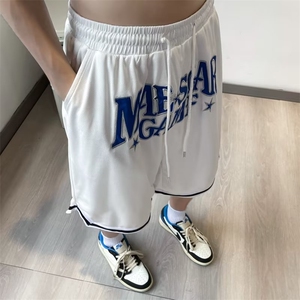 夏季潮牌ins宽松五分裤美式街头字母刺绣运动短裤男D30-P26图片