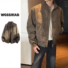 JY570-P63立领防寒PU皮衣外套男双拉链棒球服美式飞行员夹克，男装夹克，星座1501-3