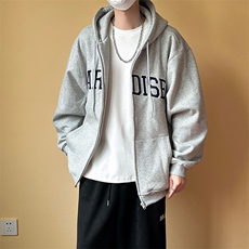 现货重磅宽松休闲绣花连帽卫衣外套男潮牌上衣A351-AW2499-P105，女装短外套，电商A351