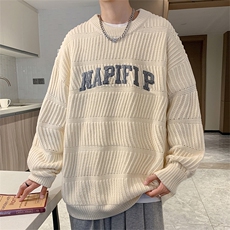 冬季宽松潮牌加厚毛线衣日系复古慵懒套头针织衫毛衣男M1137-P52，男装针织衫/毛衣，星座512-2