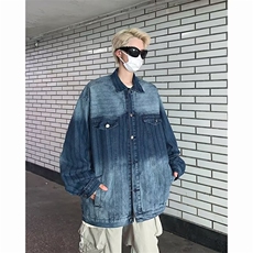 复古水洗牛仔外套女秋冬2024新款渐变色宽松盐系长袖上衣JW029，男装夹克，星座1116A-1（原606A）
