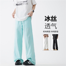 抖音品质夏季新款冰丝潮流设计宽松休闲裤B315-K24174-特p30控58，男装休闲裤，电商B315