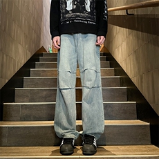 2024秋季新款内景大码美式伞兵牛仔裤M-5XGK24525-P60，男装牛仔裤，电商A022